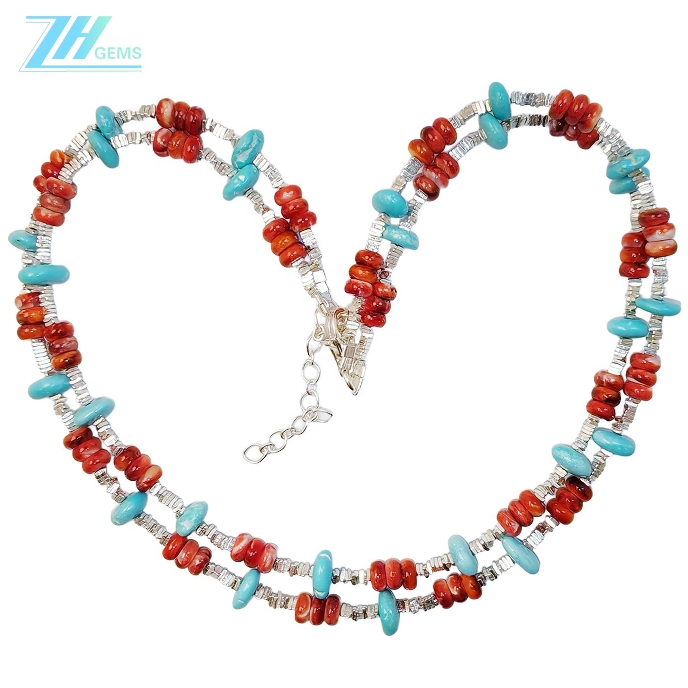 Orange Spiny Oyster Layer High Quality Natural Turquoise Necklace Turquoise Necklace High Women's Jewelry With Delicate