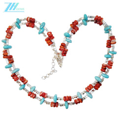 Orange Spiny Oyster Layer High Quality Natural Turquoise Necklace Turquoise Necklace High Women's Jewelry With Delicate
