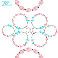 Classic Authentic High Quality Turquoise Earrings With Natural Pink Opal,Jewelry Original Design For Women's Jewelry