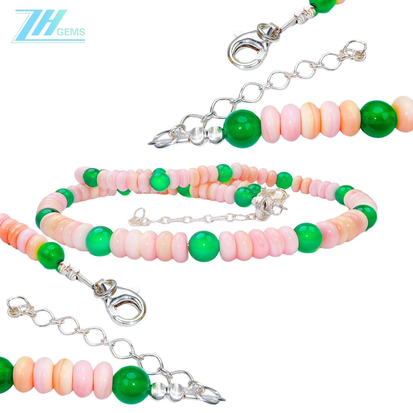 Pink Opal Necklace Roundel Beaded gemstone Jewelry For Women Birthstone Necklace Necklace For Women Smooth Round Beads