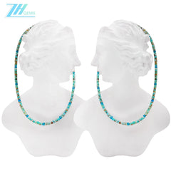 Irregular Faceted Natural Apatite Natural Stablish Turquoise Jewelry Necklace Fashionable And Versatile For Men And Women