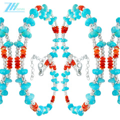 Fine Natural Red Spiny Oyster Turquoise Double Necklace High Quality Turquoise Natural Gemstone Jewelry Popular Models Hot Sale