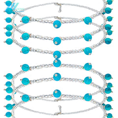 Winter Gift S925 Silver & Natural Turquoise With Silver Beads High Quality Turquoise Necklace Hot Sale