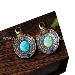 Classical Chinese zodiac and natural Turquoise pendant gemstone