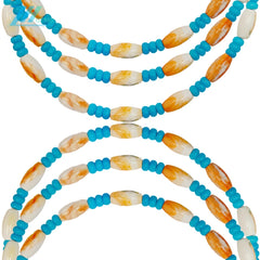 28.1g Natural Turquoise Spiny Oyster Healing Necklace Natural Stone Seed Beads Choker Necklace Gift