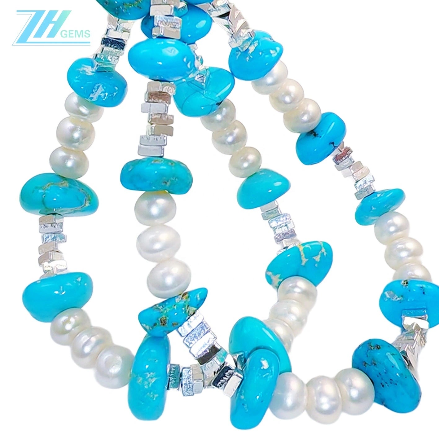 Popular Natural Turquoise Pearl With S925 Silver Authentic Bracelet High Jewelry Designer Custom1