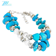 Turquoise Popular Jewelry S925 Silver And Natural Turquoise With Pearls High Quality Luxury Niche Style Bracelet Hot Sellers1