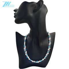 Double Natural Turquoise Women's Necklace With Delicate Beautiful Silver Jewelry Necklace Goddesses Necessary