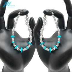 Turquoise Pearl Bracelet Fashion Women's Jewelry Versatile Multi-occasion Pearl Bracelet Silver Jewelry