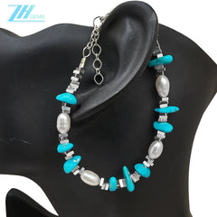 Natural Turquoise Bracelet Delicate Natural Pearls And Turquoise Beautiful Bracelet Goddess Essential Popular Hot Sale