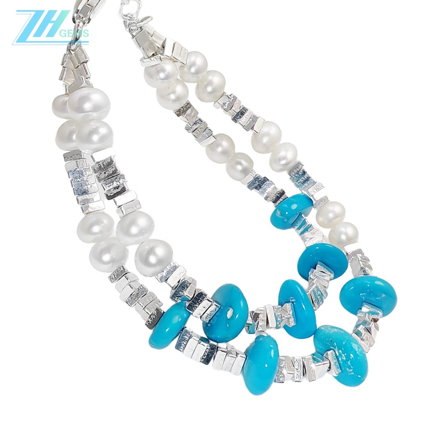 High Quality Natural Turquoise Premium Women's Bracelet Delicate S925 Silver Natural Pearl Beautiful Jewelry Bracelet1