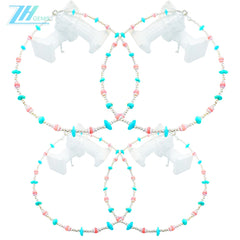 Natural Pink Opal New Chinese Style Collar Natural Sterling Treatment Turquoise With Pink Shellfish Handmade Collar