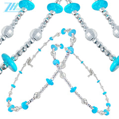 Silver Bead Collar The Perfect Combination Of Natural Turquoise And Silver Is The Best Choice For Family