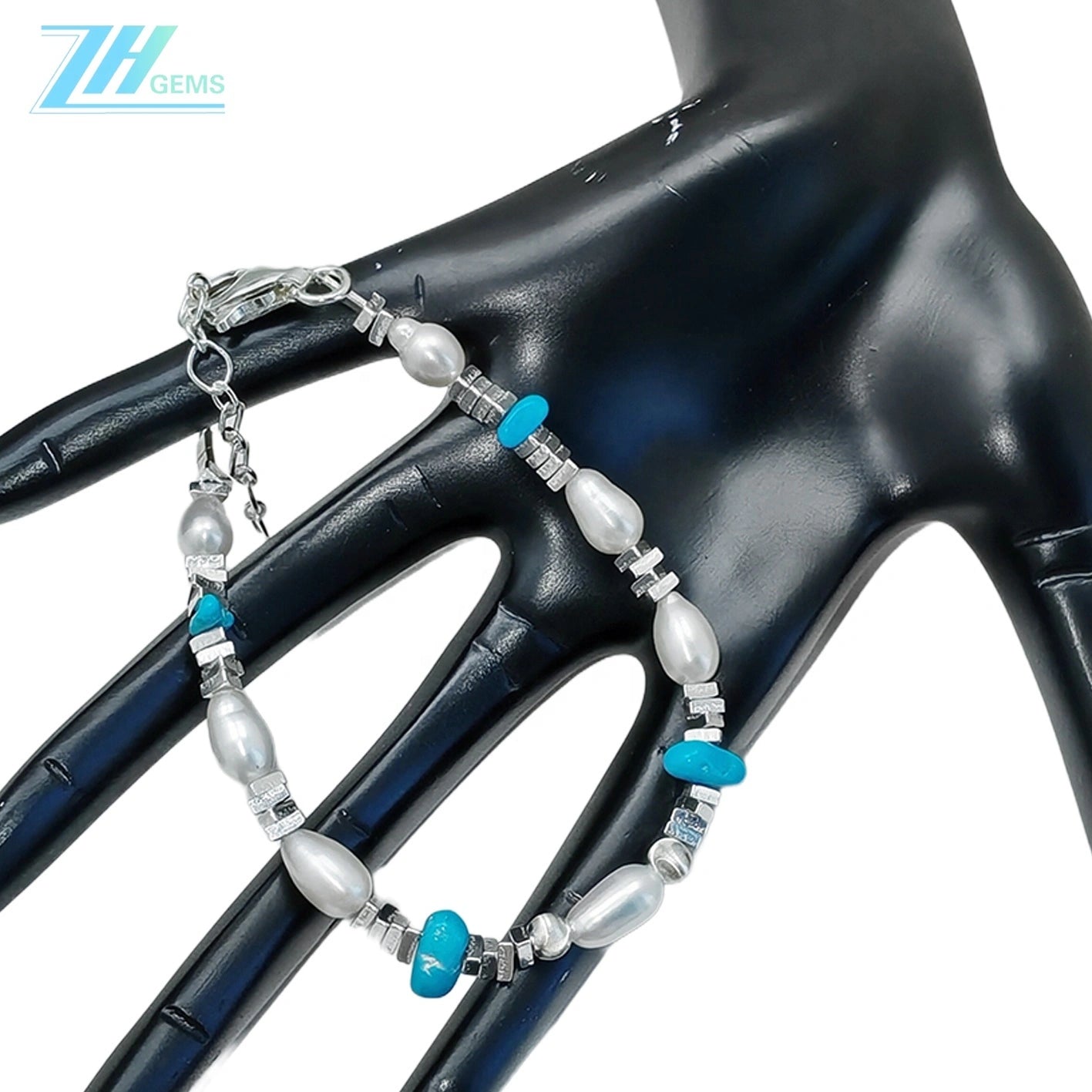 Natural Turquoise Pearl Bracelet High Quality Bracelet Natural Pearl S925 Jewelry Winter Gift To Her