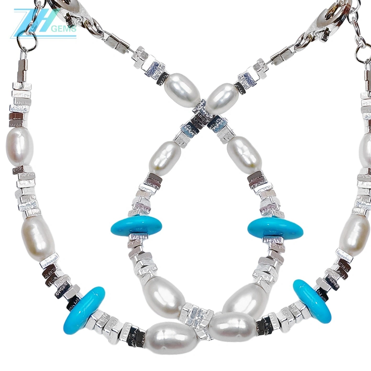 High Quality Natural Pearl & Turquoise Premium Women's Bracelet With Delicate S925 Silver Jewelry Handmade Jewelry