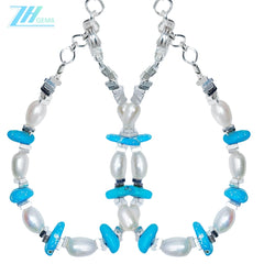 Natural Turquoise Natural Pearl Bracelet Jewelry Holiday Gift S925 Silver Women's Jewelry Best Selling Handmade Goddess Jewelry