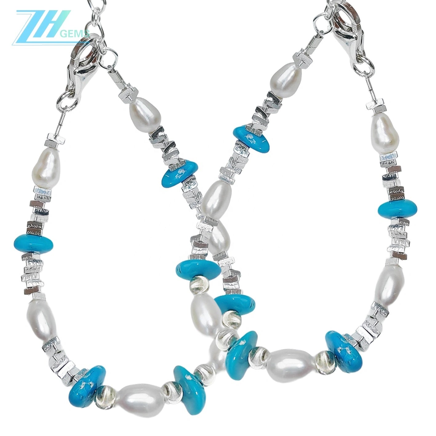 High Quality Turquoise Pearl S925 Silver Fashion Suitable For Multiple Occasions Popular Custom Designer Meticulous Design