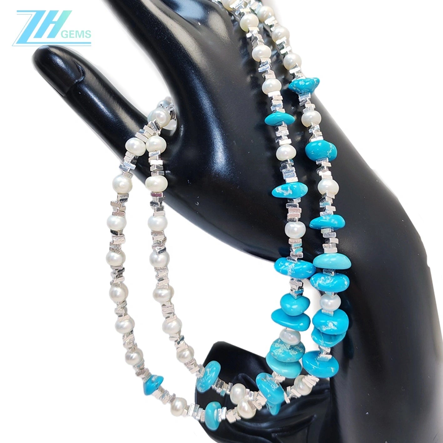 Necklace Gift Natural Turquoise Pearl With S925 Silver Fine Jewelry Fine Jewelry Gift Preferred Necklace Style
