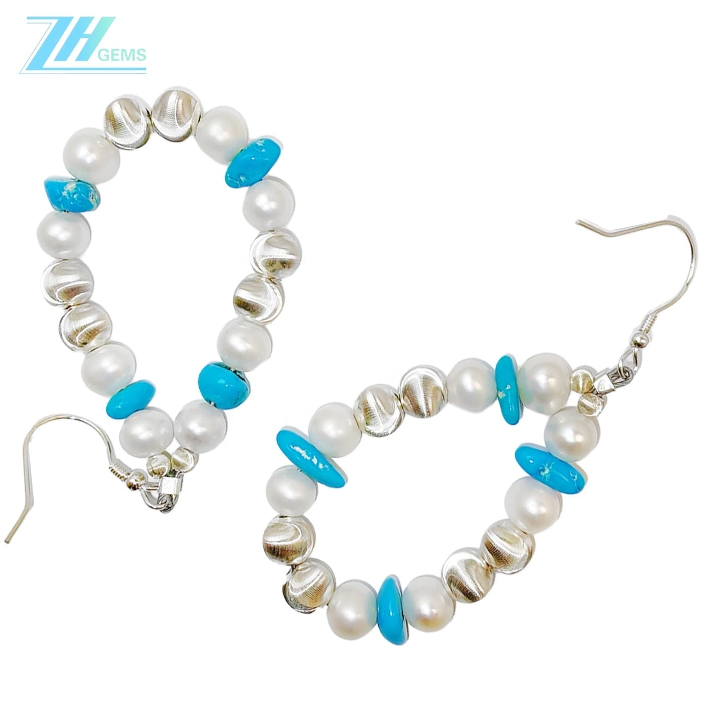 High Quality Pearl Earrings Turquoise With S925 Silver Delicate Bracelet Jewelry Custom Design Modern Style Jewelry