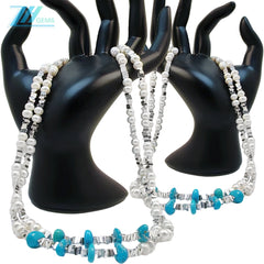 High Quality Pearl Necklace For Women Turquoise With S925 Silver Delicate Jewelry Custom Design Modern Style Jewelry