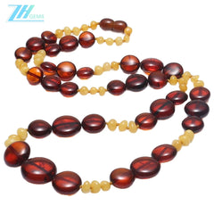 Amber With Red Plated Sterling Silver Burgundy Free-shape Brown Necklace Modern Amber Jewellery Set Gift For Women Necklace