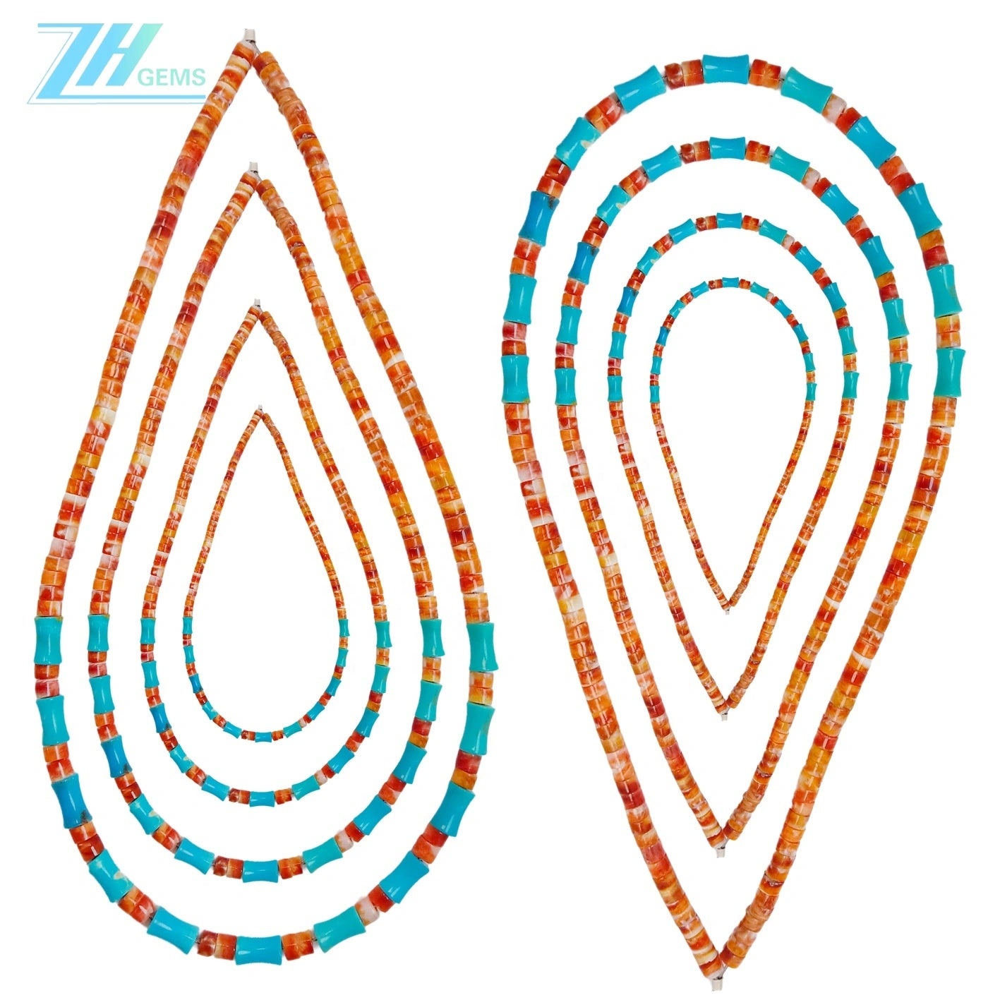 Natural Turquoise And Spiny Oyster 13.8g Necklace High Quality Loose Beads Making Necklace Jewelry