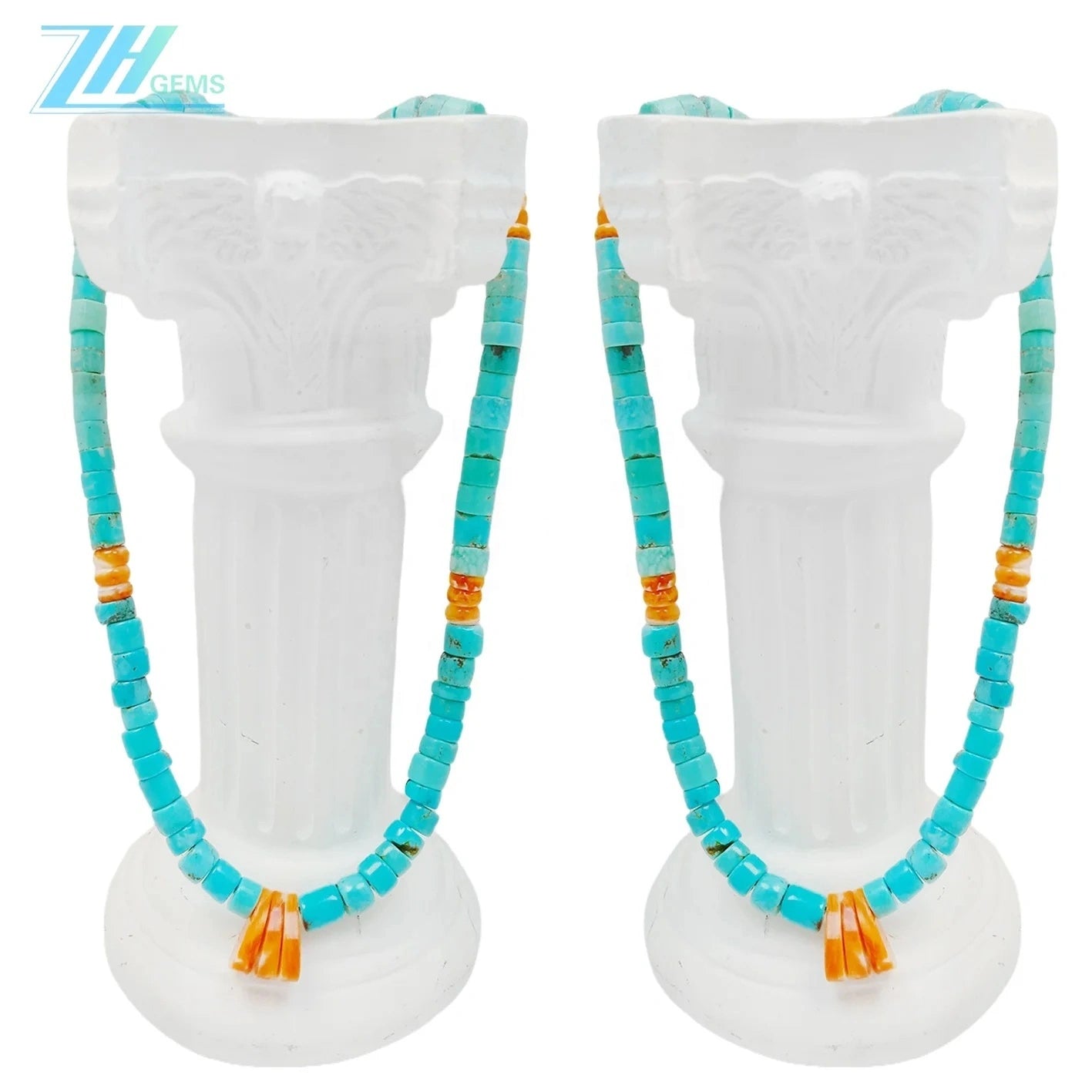 High Quality Natural Spiny Oyster Beads Natural Stablish Turquoise Necklace Jewelry Women Summer Fashion New Arrival