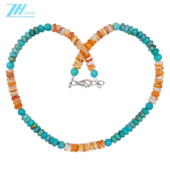 Spiny Oyster Beads Natural Stablish Turquoise Beads S925 Silver Necklace Jewelry Accessories Female Fashion Exquisite