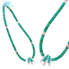 Natural Turquoise And Pink Opal With Roundle Beads Green And Pink Gemstone 30g Choker Simple Handmade Jewelry For Making Jewelry