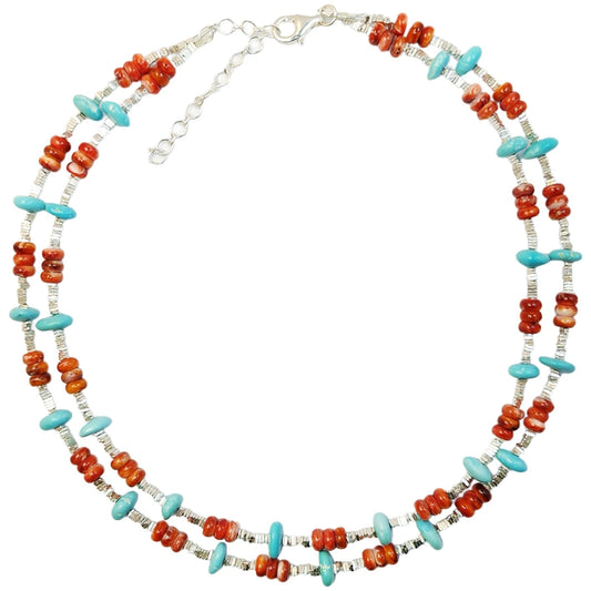 Orange Spiny Oyster Layer High Quality Natural Turquoise Necklace Turquoise Necklace High Women's Jewelry With Delicate