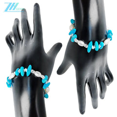 Natural Turquoise Bracelet Delicate Natural Pearls And Turquoise Beautiful Bracelet Goddess Essential Popular Hot Sale