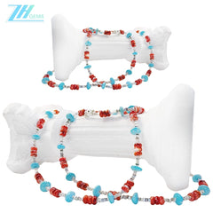 Orange Spiny Oyster Layer High Quality Natural Turquoise Necklace Turquoise Necklace High Women's Jewelry With Delicate