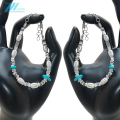 High Quality Natural Pearl & Turquoise Premium Women's Bracelet With Delicate S925 Silver Jewelry Handmade Jewelry