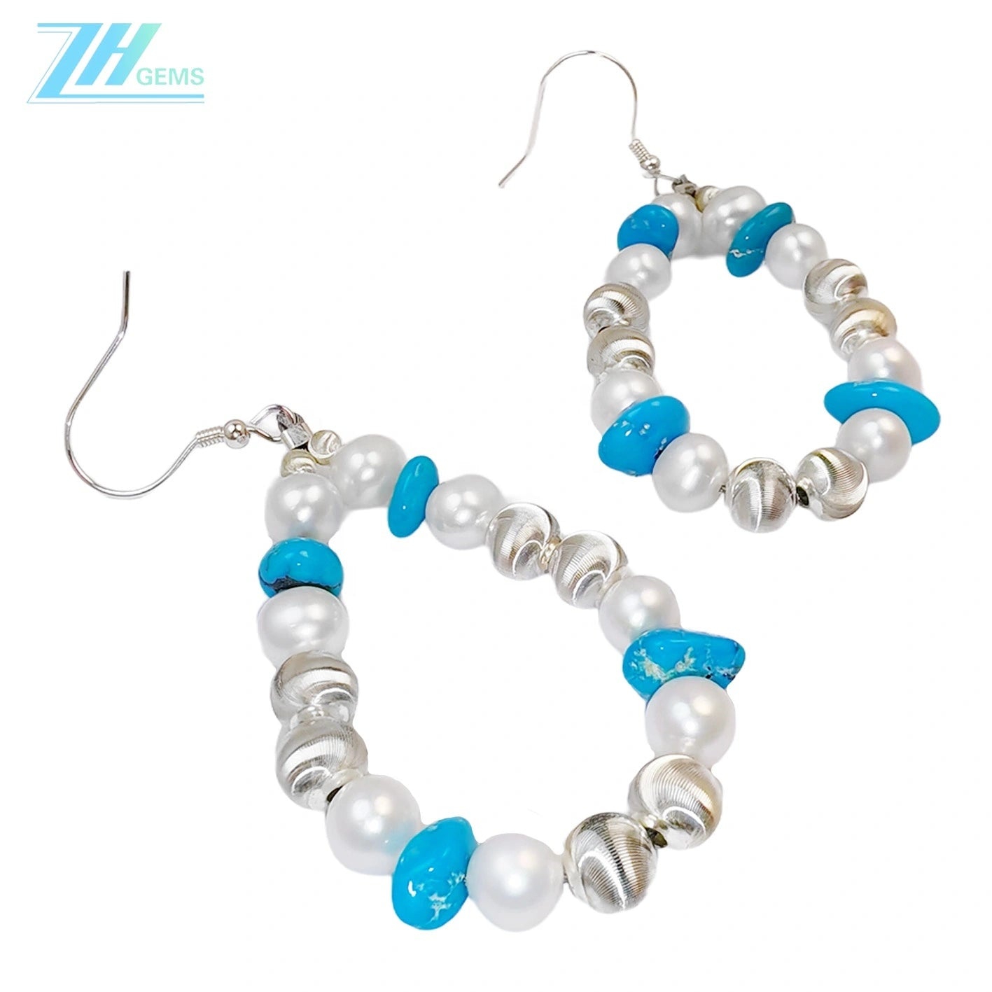 High Quality Pearl Earrings Turquoise With S925 Silver Delicate Bracelet Jewelry Custom Design Modern Style Jewelry