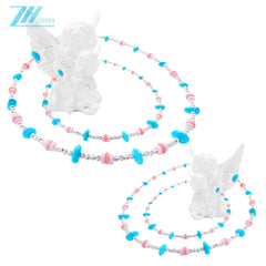 Natural Pink Opal New Chinese Style Collar Natural Sterling Treatment Turquoise With Pink Shellfish Handmade Collar