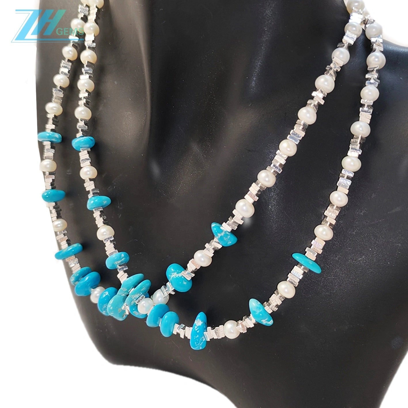 Necklace Gift Natural Turquoise Pearl With S925 Silver Fine Jewelry Fine Jewelry Gift Preferred Necklace Style