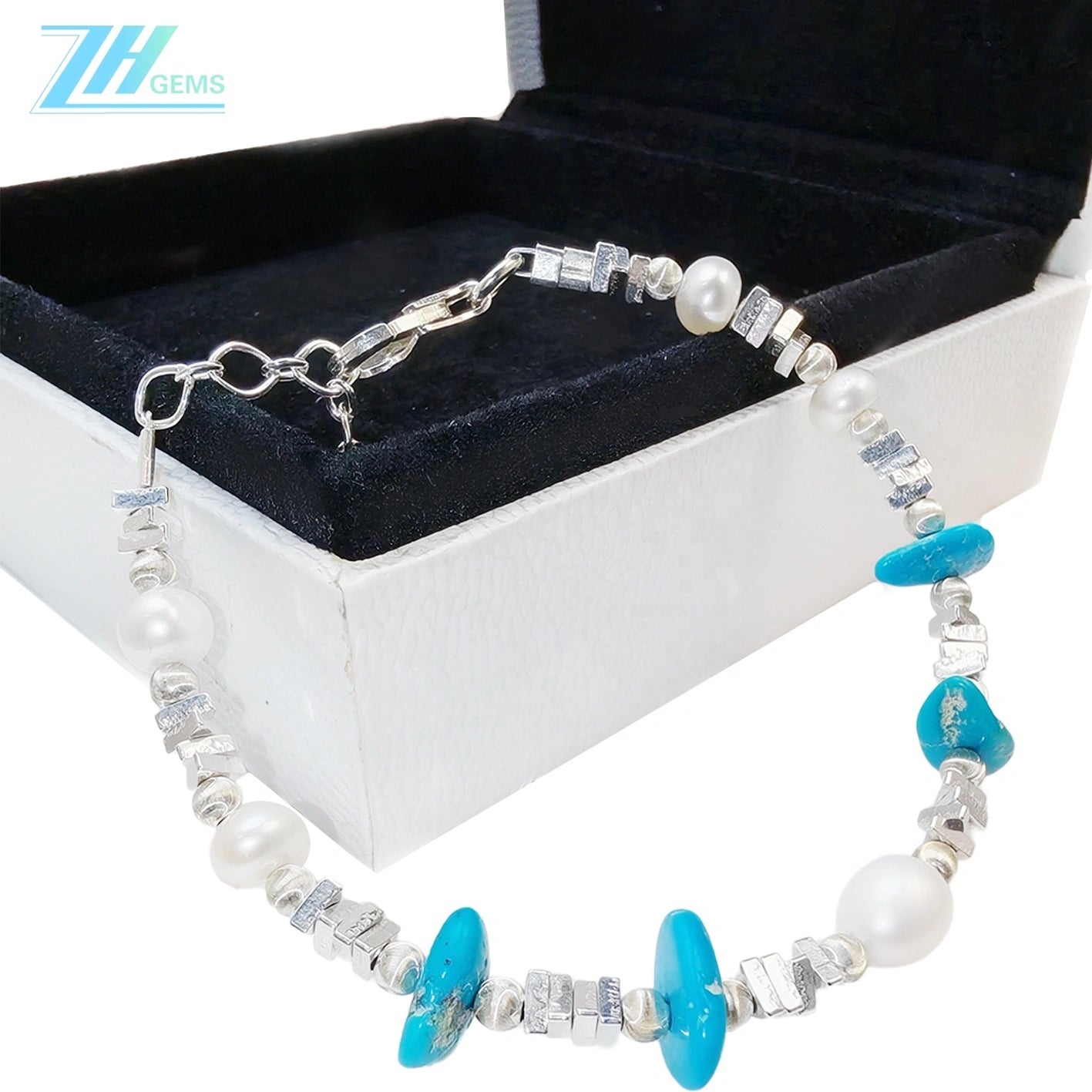Simple Beautiful Pearl Bracelet And Natural Turquoise Hot Sellingsimple Atmosphere Jewelry And Generous Modern Style