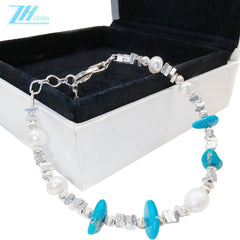 Simple Beautiful Pearl Bracelet And Natural Turquoise Hot Sellingsimple Atmosphere Jewelry And Generous Modern Style