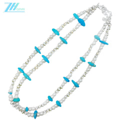 Goddess Essential Pearl Double Necklace Jewelry S 925 Silver Beads Natural Turquoise Silver Bracelet Jewelry