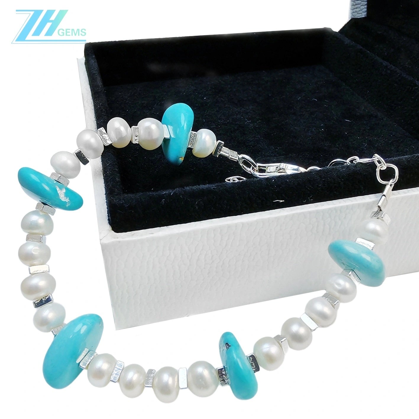 Natural Pearl Turquoise Delicate S925 Silver And Natural Gemstones For Beautiful Jewelry For Jewelry Making Fashion Design