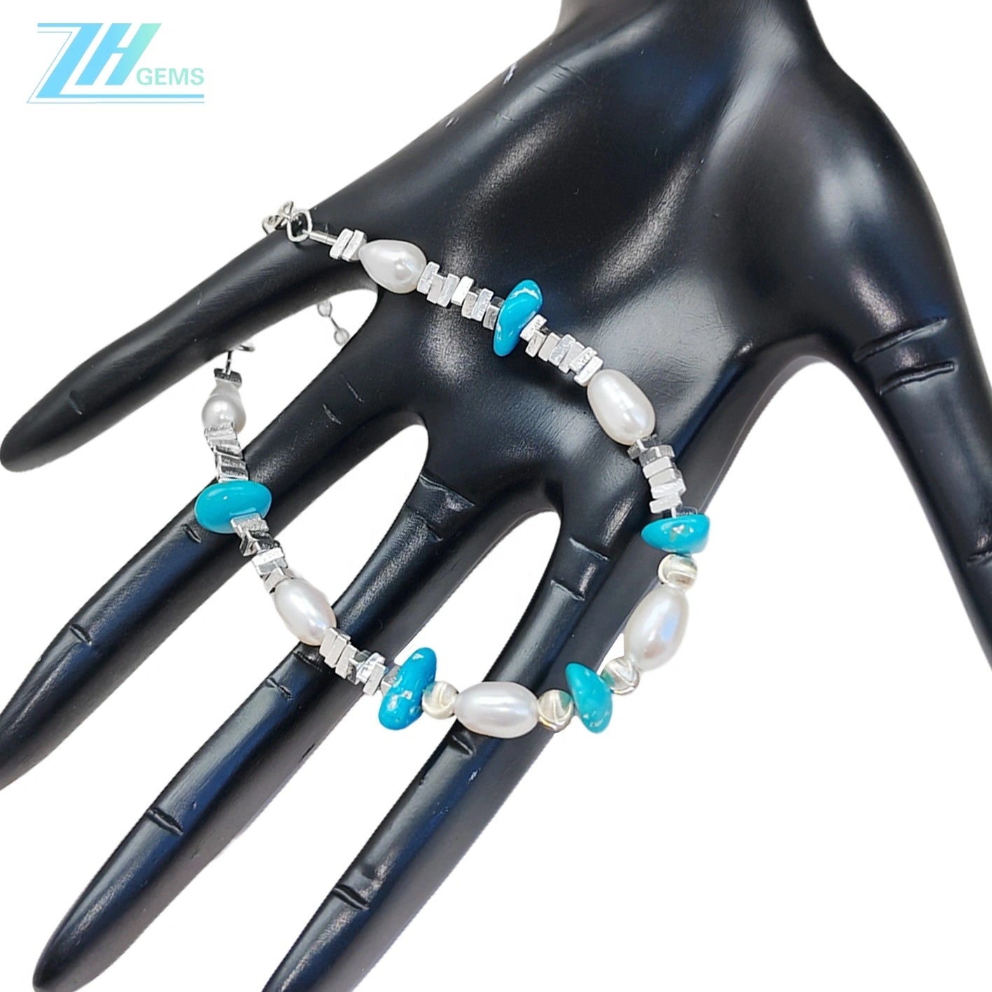 High Quality Turquoise Pearl S925 Silver Fashion Suitable For Multiple Occasions Popular Custom Designer Meticulous Design