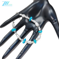 High Quality Turquoise Pearl S925 Silver Fashion Suitable For Multiple Occasions Popular Custom Designer Meticulous Design