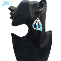 Boutique Earrings Gift S925 Silver & Natural Pearl Turquoise Beautiful Jewelry Natural Jewelry Jewelry Design