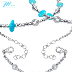 Silver Bead Collar The Perfect Combination Of Natural Turquoise And Silver Is The Best Choice For Family