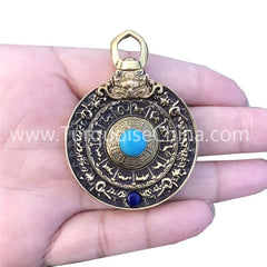 Chinese zodiac sign and natural Turquoise pendant gemstone