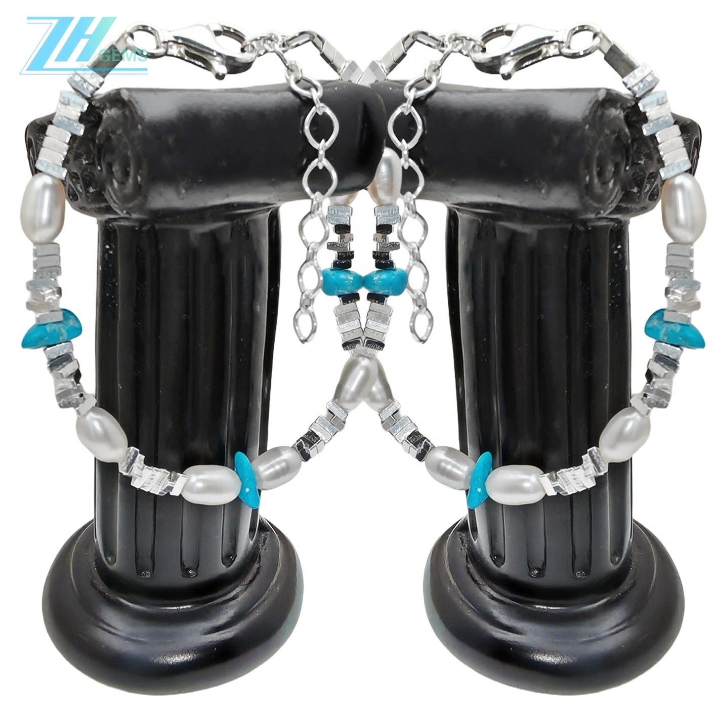 Triangle Silver Pearl Bracelet S925 Silver Fashion Women's Jewelry Designer Custom Natural Pearl Simplicity