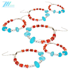 High Quality Red Spiny Oyster Earrings Turquoise With S925 Silver Delicate Bracelet Custom Design Modern Style Jewelry