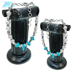 Turquoise Pearl Bracelet S925 Silver Fashion Women's Jewelry Designer Custom Natural Pearl Silver Beads Accessories1
