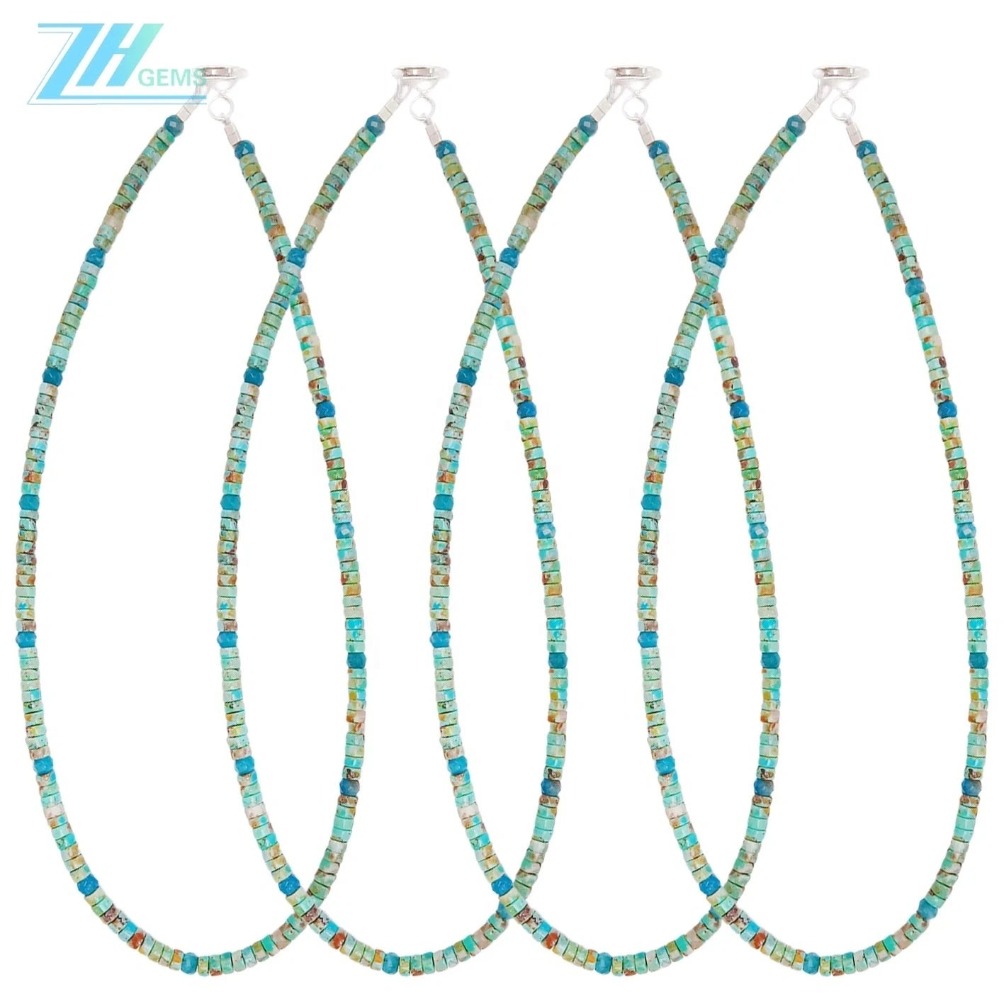 Irregular Faceted Natural Apatite Natural Stablish Turquoise Jewelry Necklace Fashionable And Versatile For Men And Women