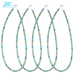 Irregular Faceted Natural Apatite Natural Stablish Turquoise Jewelry Necklace Fashionable And Versatile For Men And Women